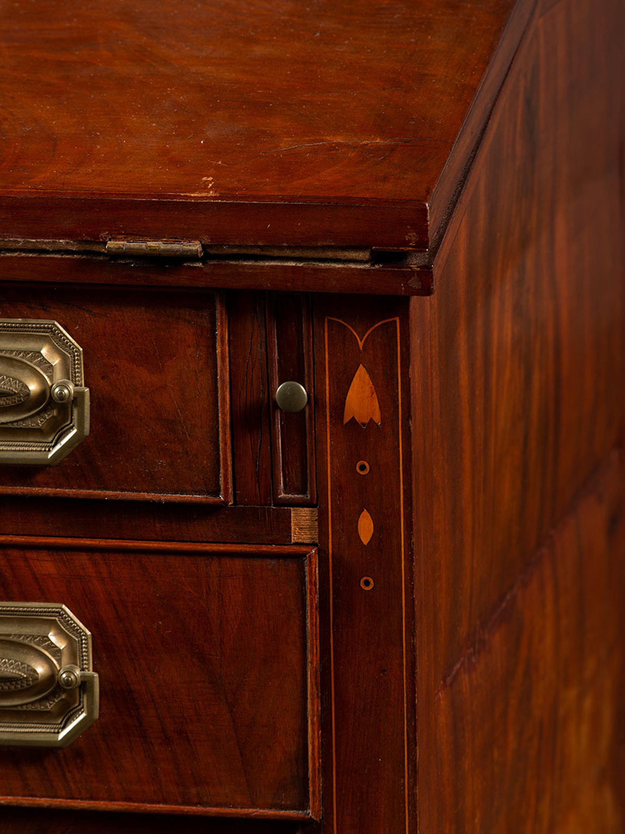 A Federal Inlaid Mahogany Secretary Bookcase