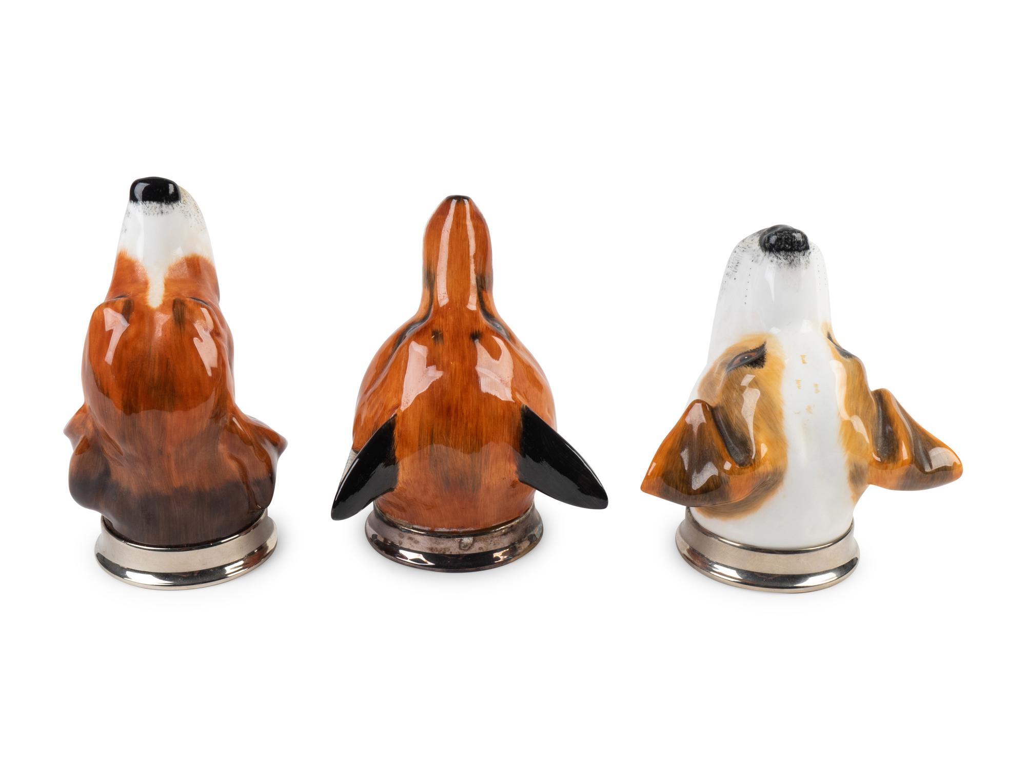Three Royal Stratford Porcelain Stirrup Cups — 20TH CENTURY