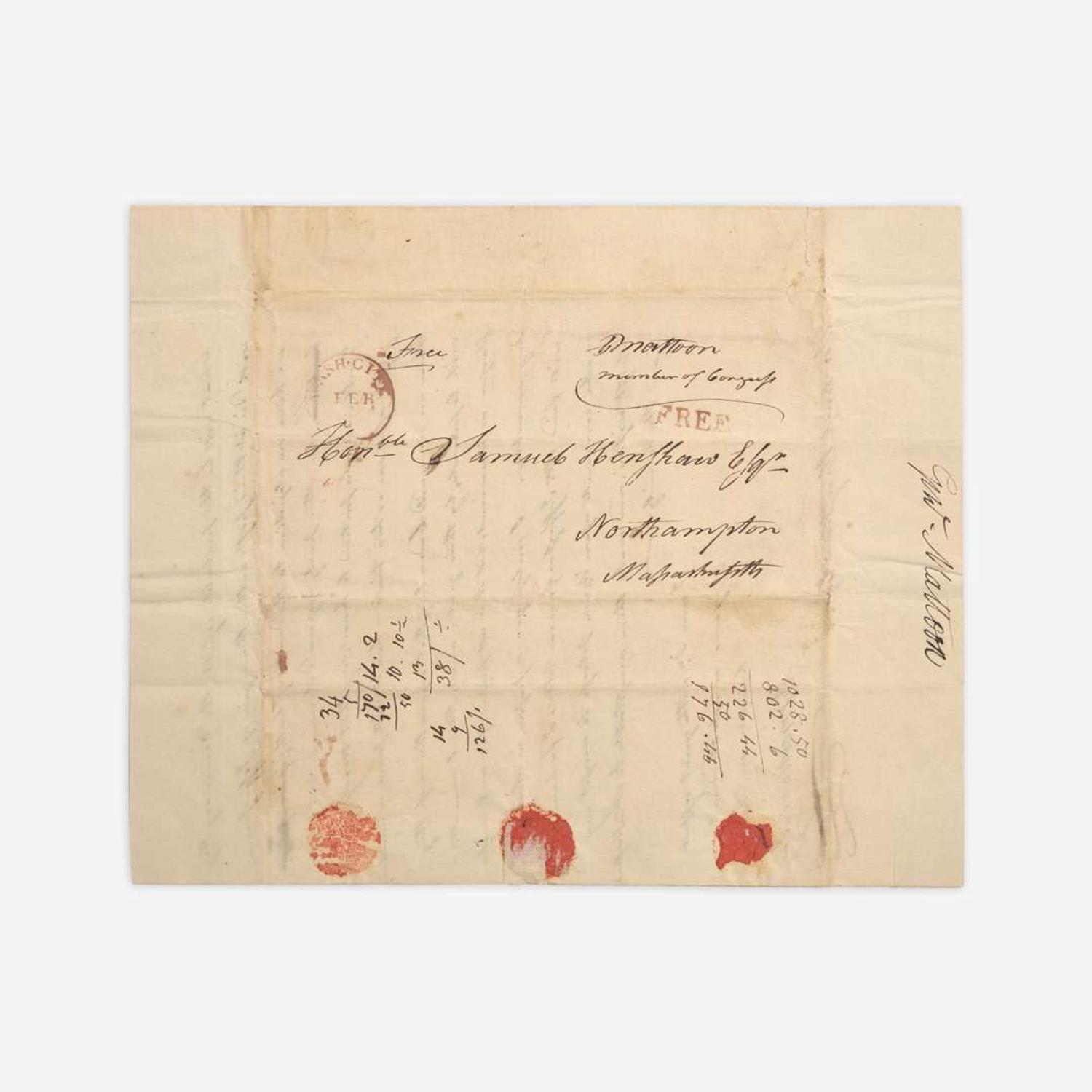 [Jefferson, Thomas] Mattoon, Ebenezer Group of 3 Autograph Letters, signed