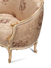 A Pair of Louis XV Style Cream-Painted and Parcel Gilt Settees