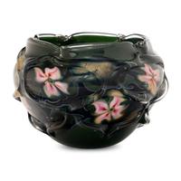 attributed to Daniel Lotton (American, b. 1963) — Bowl, Green Caged with Pink Flowers