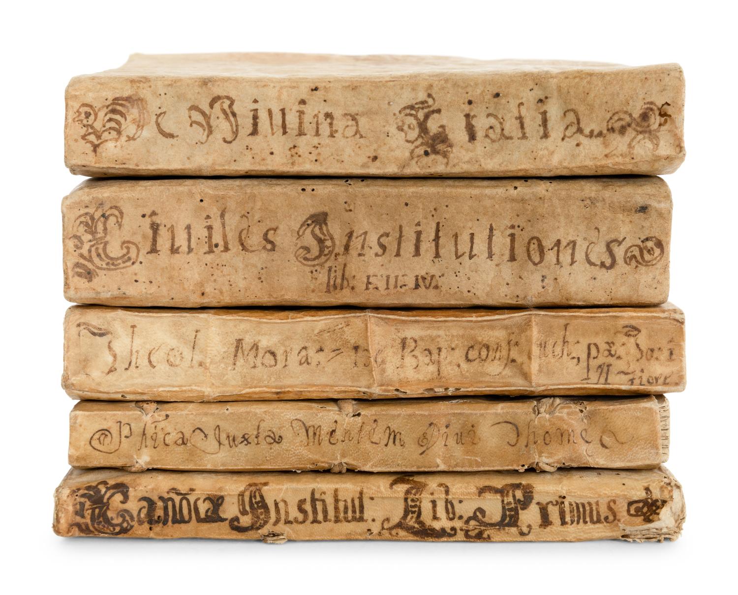 A Collection of Five Parchment Bound Manuscripts