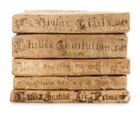 A Collection of Five Parchment Bound Manuscripts
