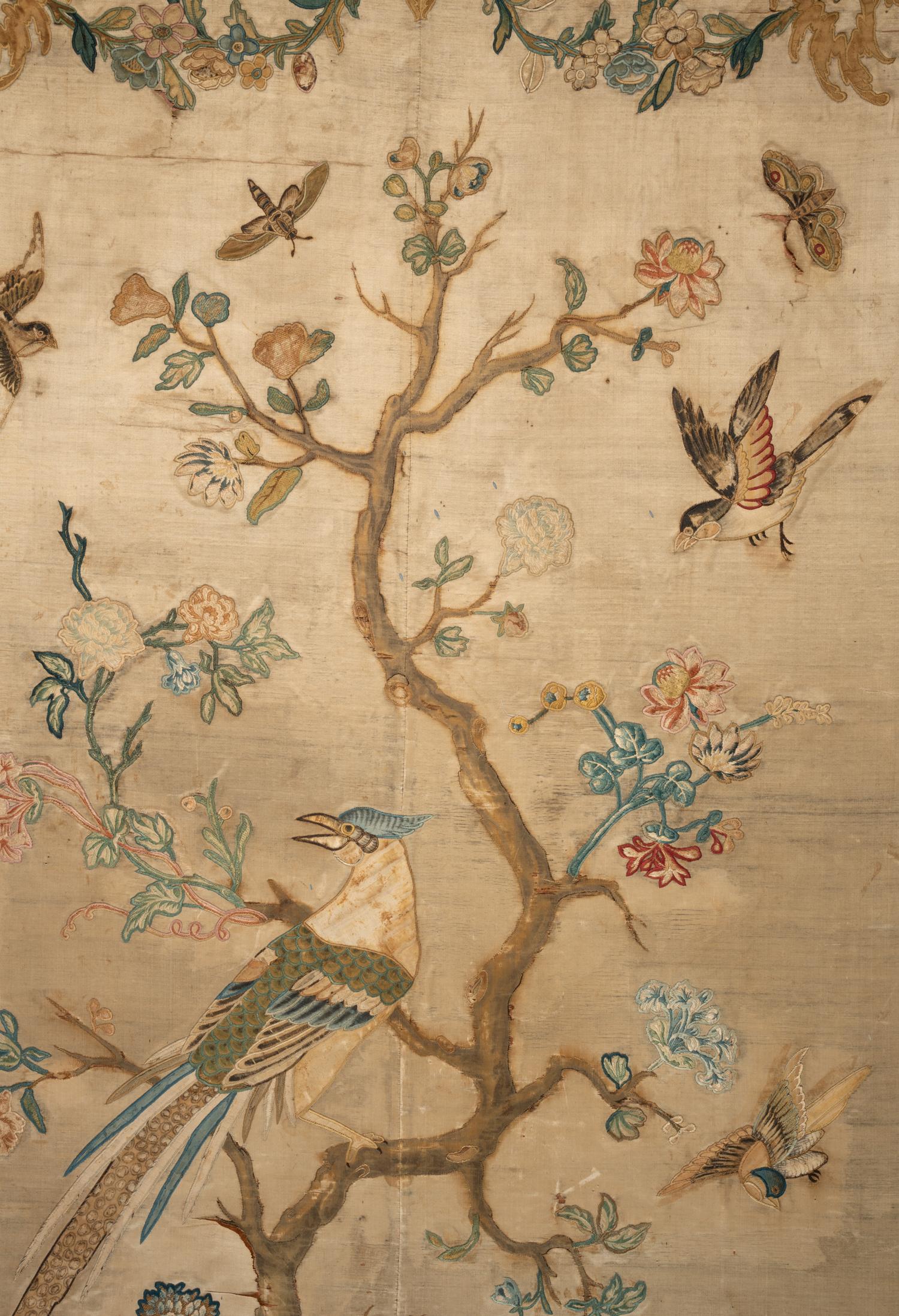 A Pair of Italian Silk and Needlework Panels