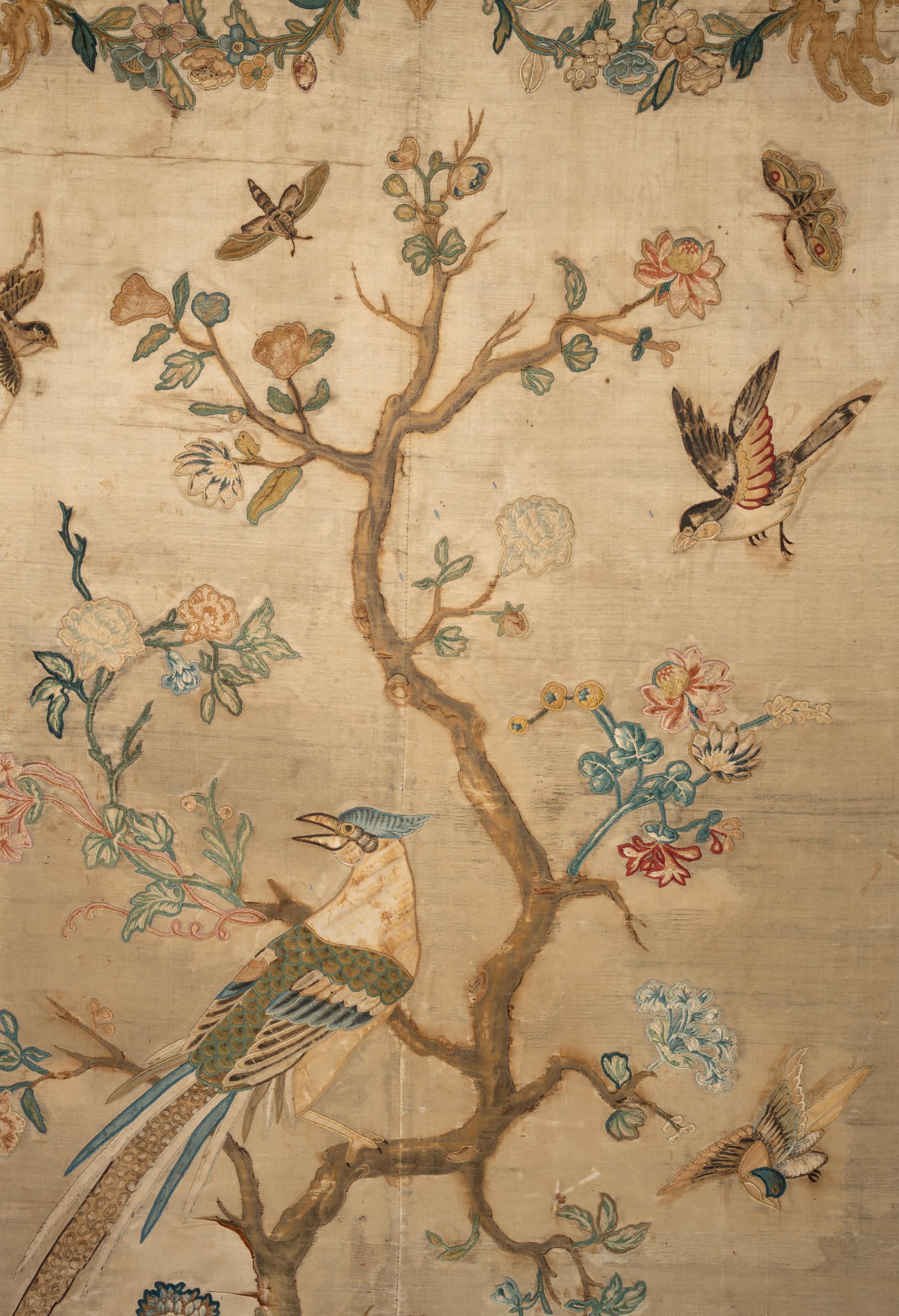 A Pair of Italian Silk and Needlework Panels
