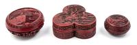 Three Cinnabar Boxes Width of widest 6 1/2 inches. — 20TH CENTURY