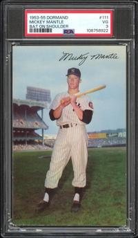 A 1953-55 Mickey Mantle Dormand Postcard - Bat on Shoulder (PSA 3 VG)