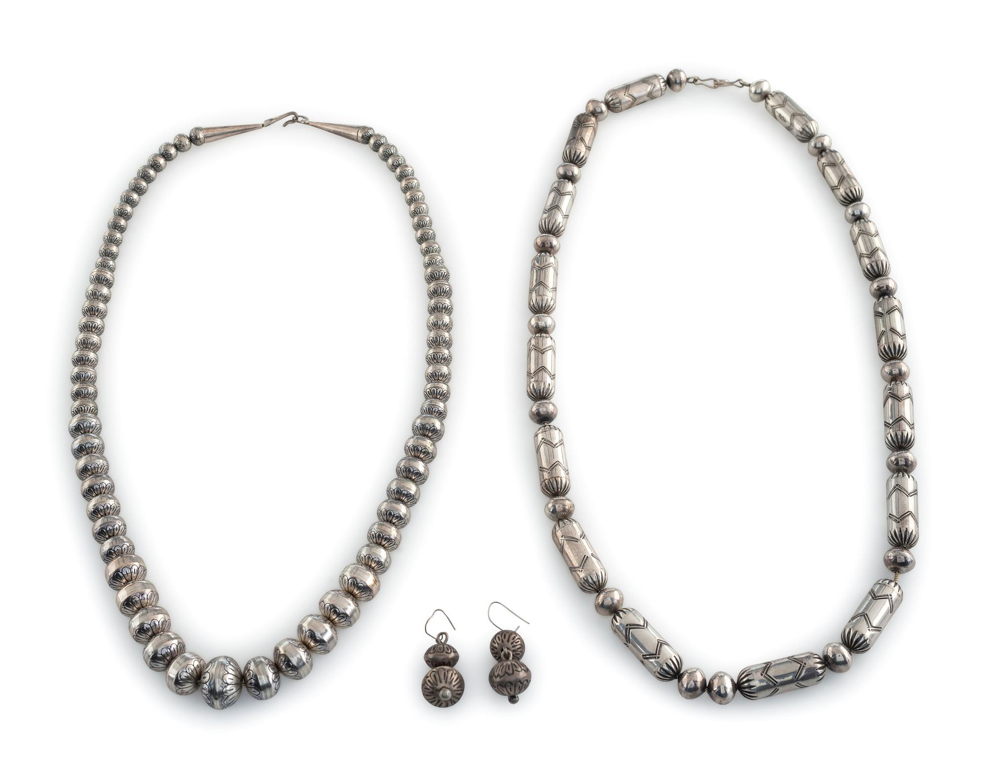 Navajo Silver Necklaces AND Earrings