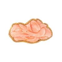 CORAL BIRD BROOCH