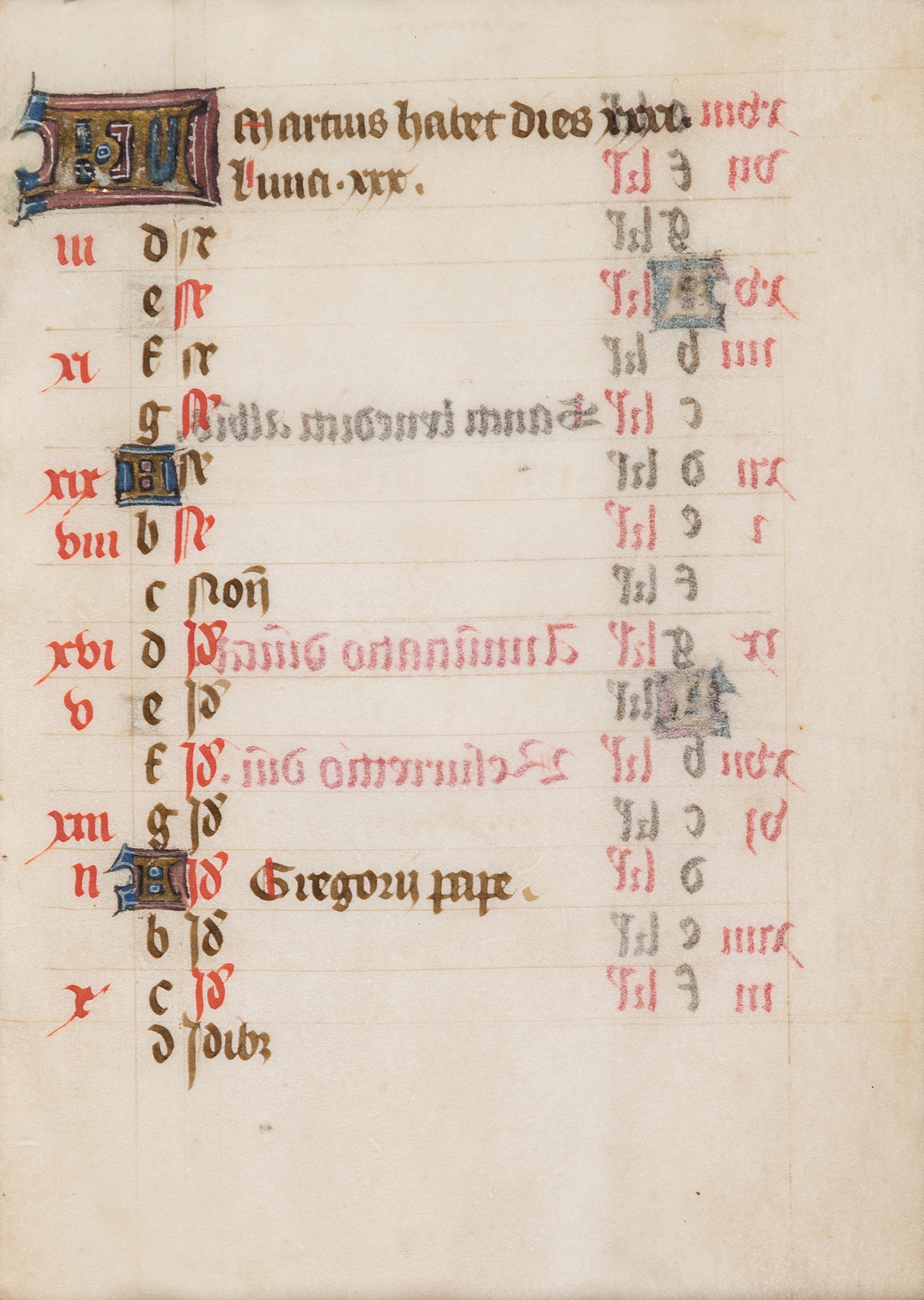 [BOOK OF HOURS]. A group of 25 leaves from medieval and renaissance manuscripts and printed books, including 5 or more from Otto Ege’s Fifty Original Leaves from Medieval Manuscripts. Western Europe: XII-XVI Century [compiled Cleveland, c.1950] and Original Leaves from Famous Bibles: Nine Centuries, 1121-1935 A.D [Compiled Cleveland, c.1950]. Various sizes, including: