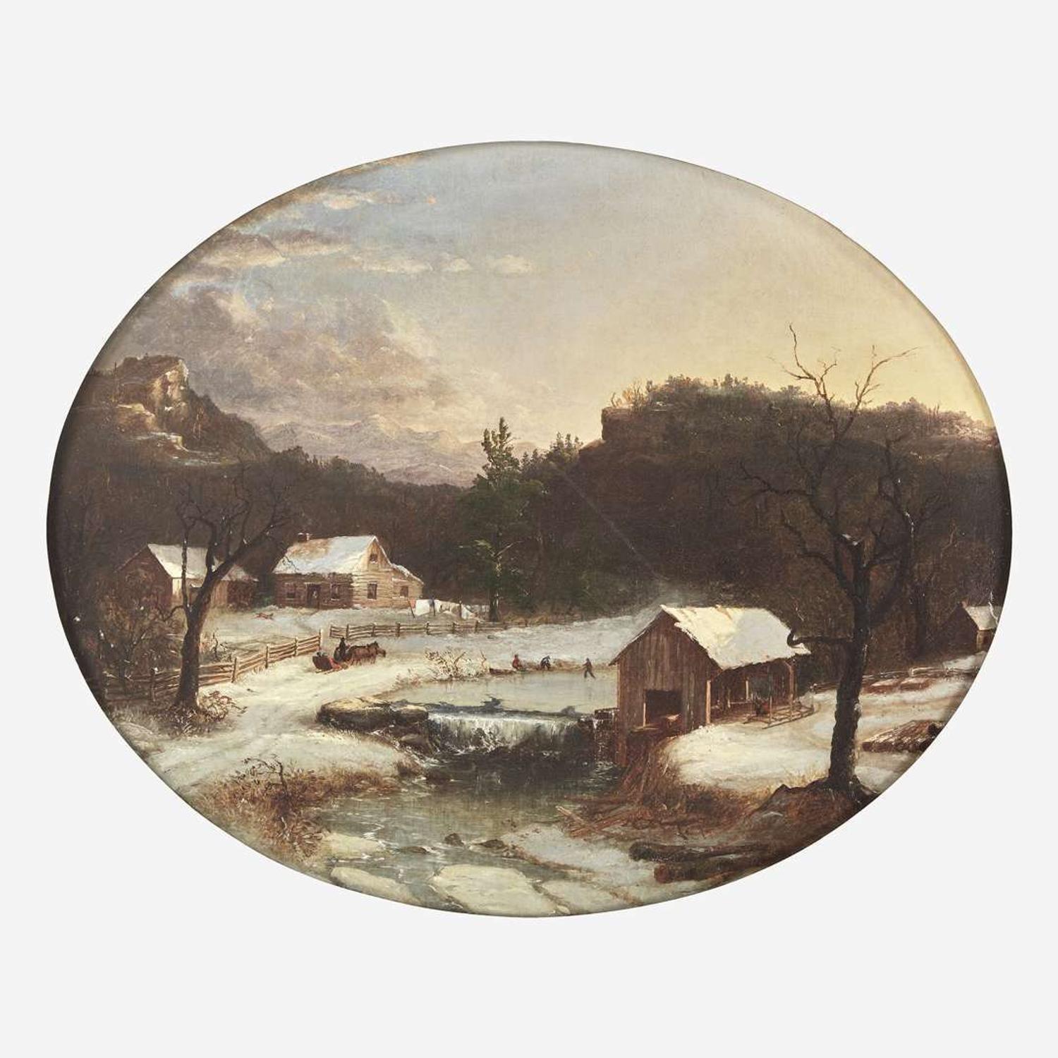 Régis François Gignoux (French, 1816-1882) The Farm in Winter