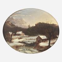 Régis François Gignoux (French, 1816-1882) The Farm in Winter