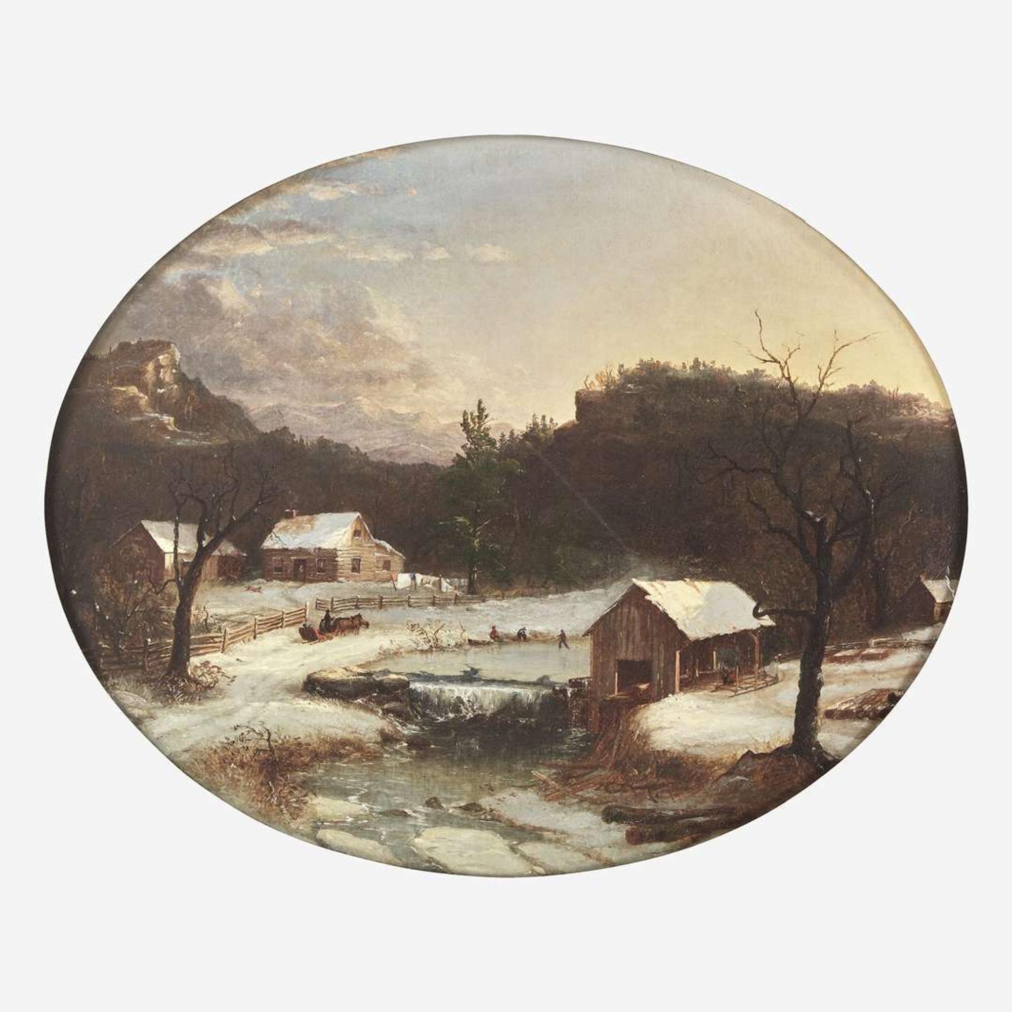 Régis François Gignoux (French, 1816-1882) The Farm in Winter