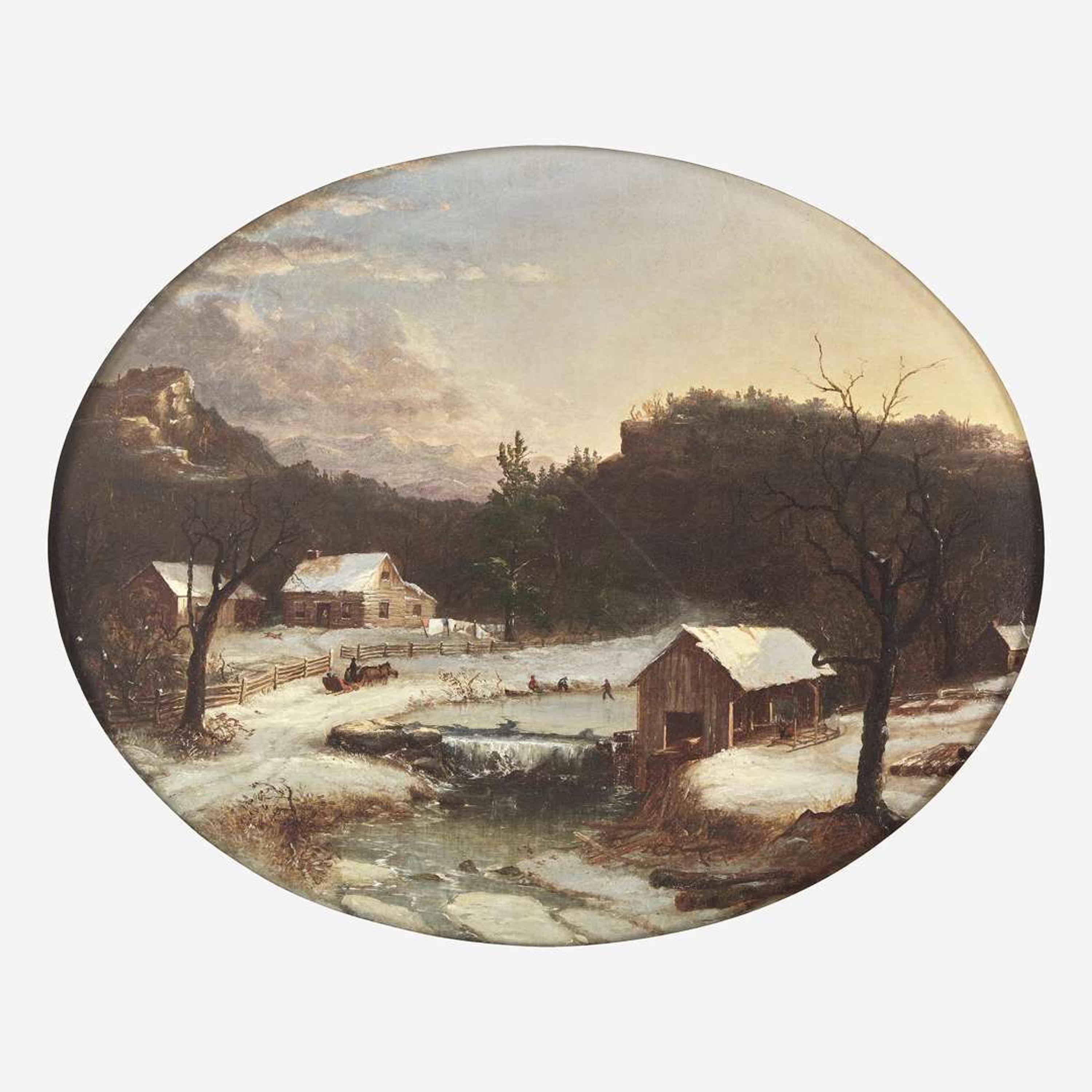 Régis François Gignoux (French, 1816-1882) The Farm in Winter