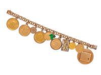 YELLOW GOLD CHARM BRACELET