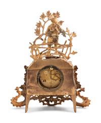 A Continental Gilt Metal Mantel Clock