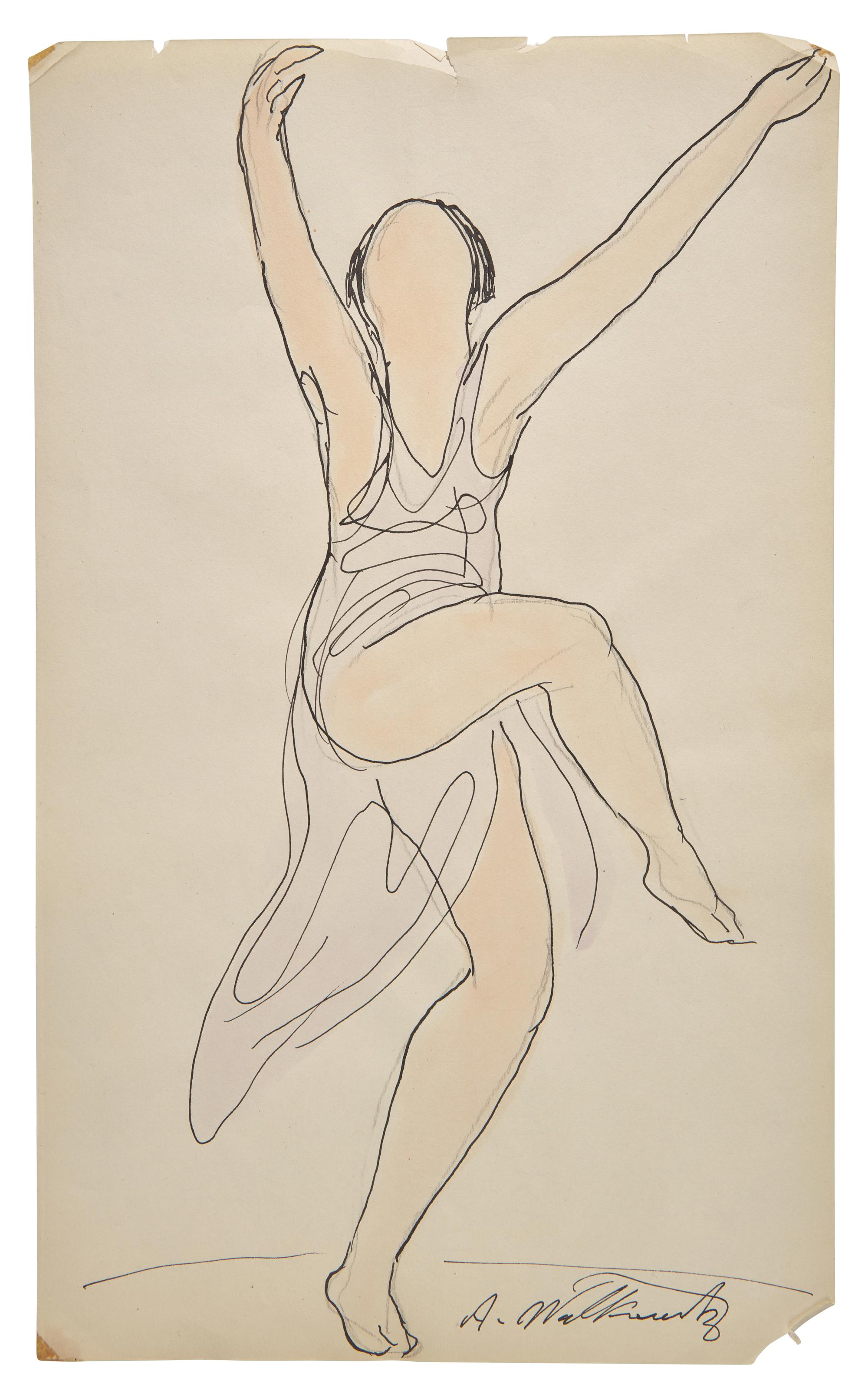Four Works: The Red Dancer; together with Two Sketches of Isadora Duncan, and Nude in a Landscape (Eve), circa 1906 (4)
