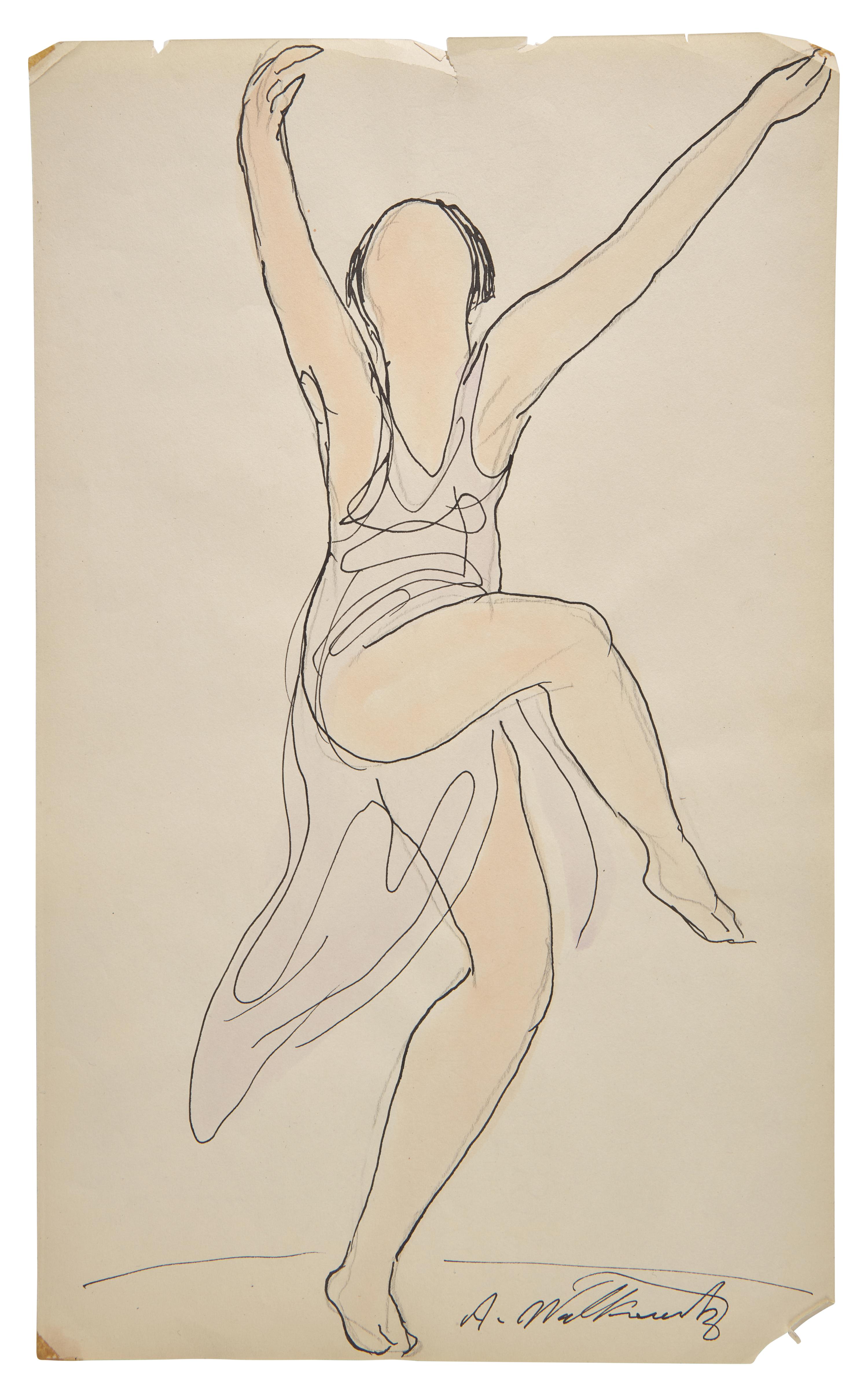 Four Works: The Red Dancer; together with Two Sketches of Isadora Duncan, and Nude in a Landscape (Eve), circa 1906 (4)