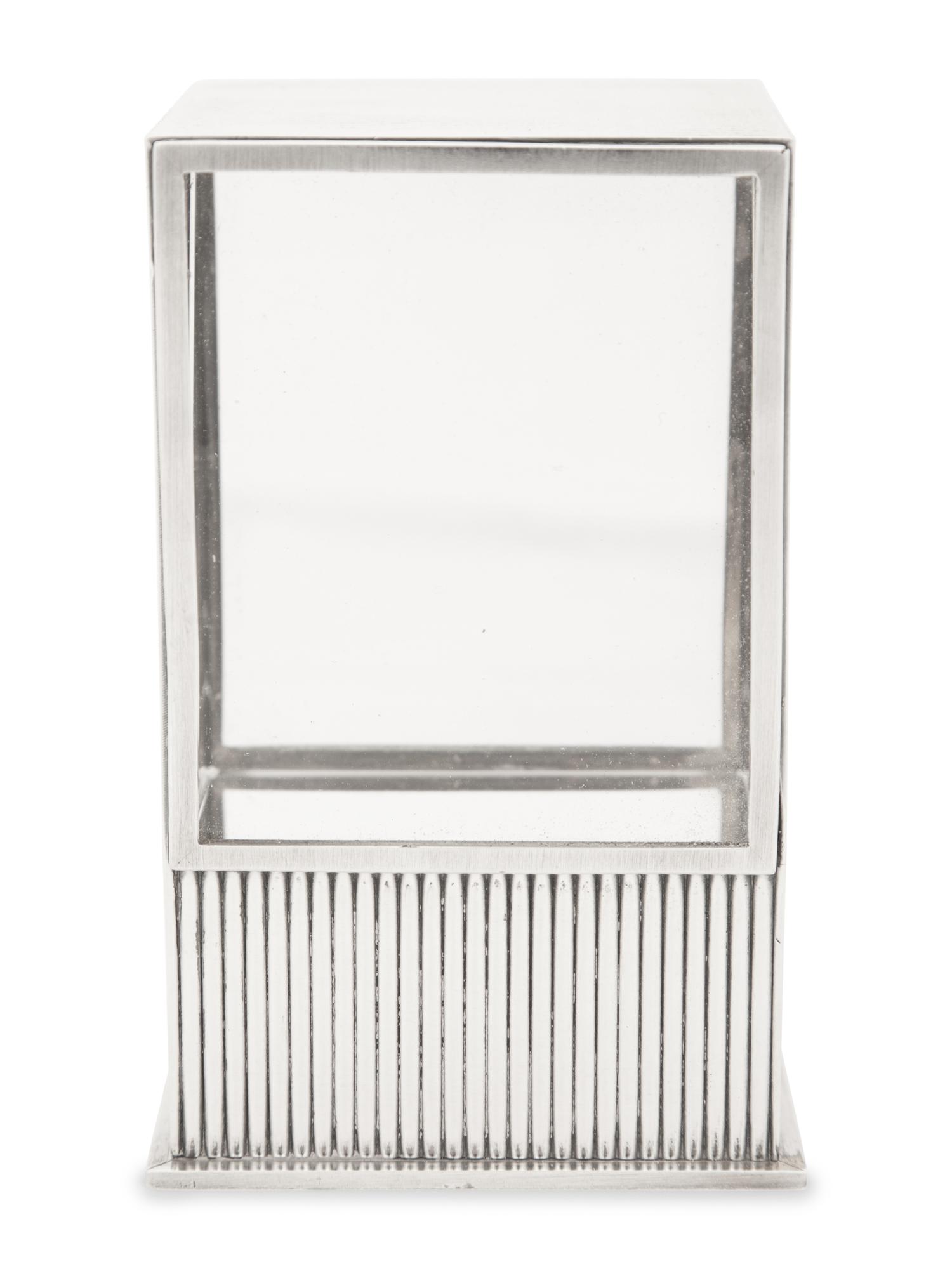 A Cartier Silver Prism Mystery Clock