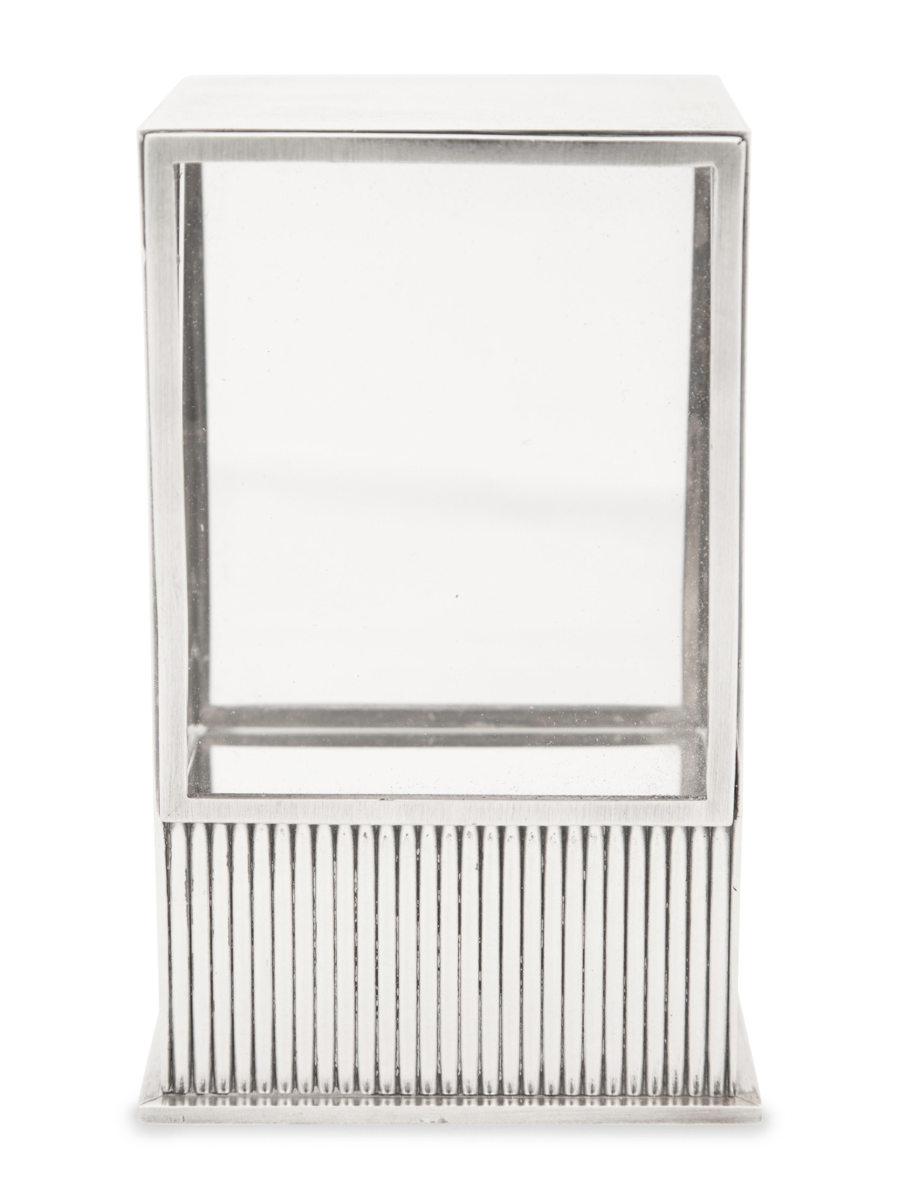 A Cartier Silver Prism Mystery Clock