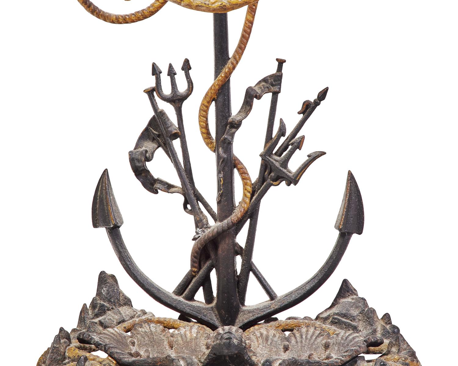 A Nautical Painted Cast- Iron Umbrella Stand