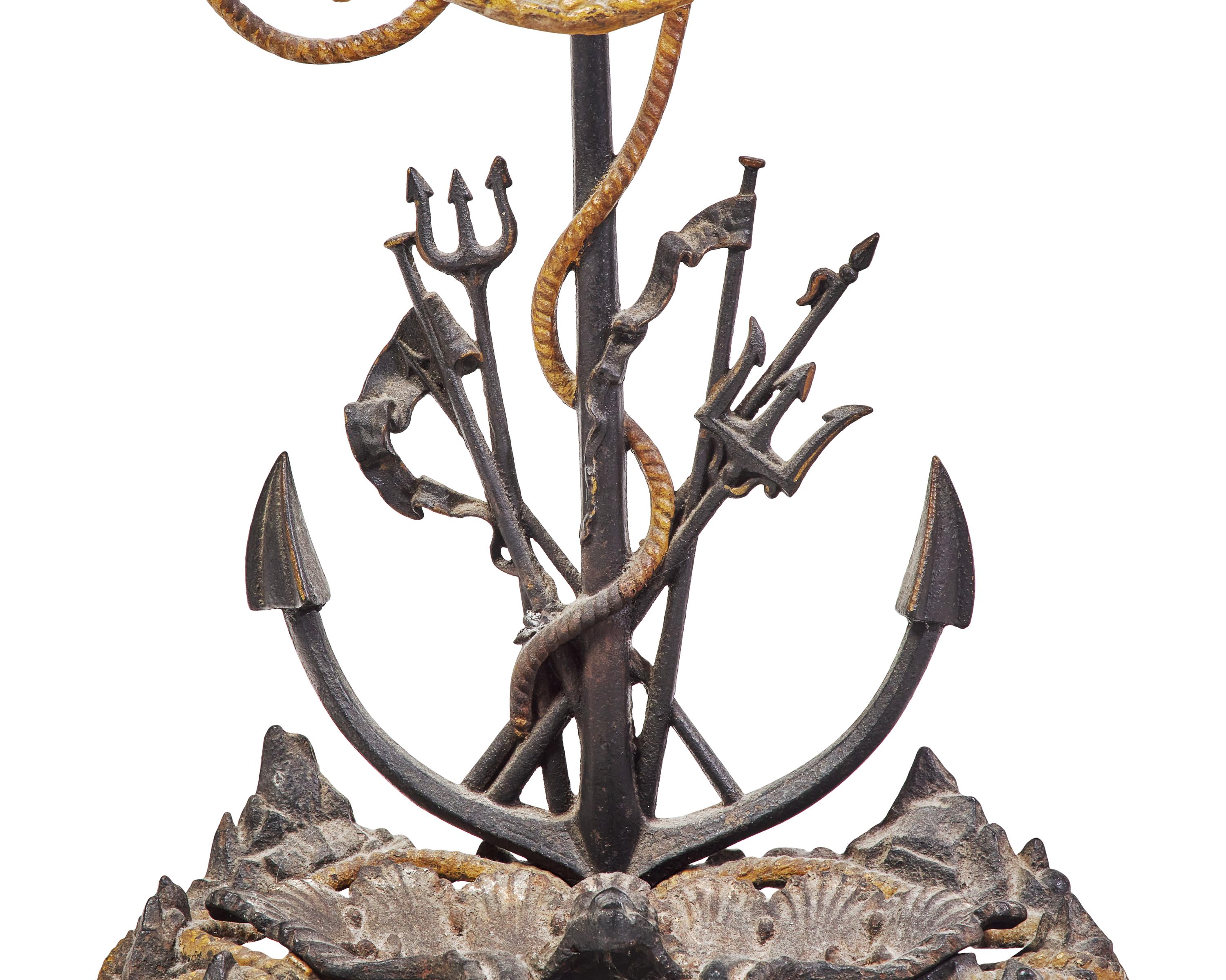 A Nautical Painted Cast- Iron Umbrella Stand