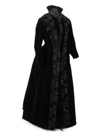 Three Velvet Pieces: One Two-Piece Dress Ensemble with Lace Collar, One Bodice, 1880s