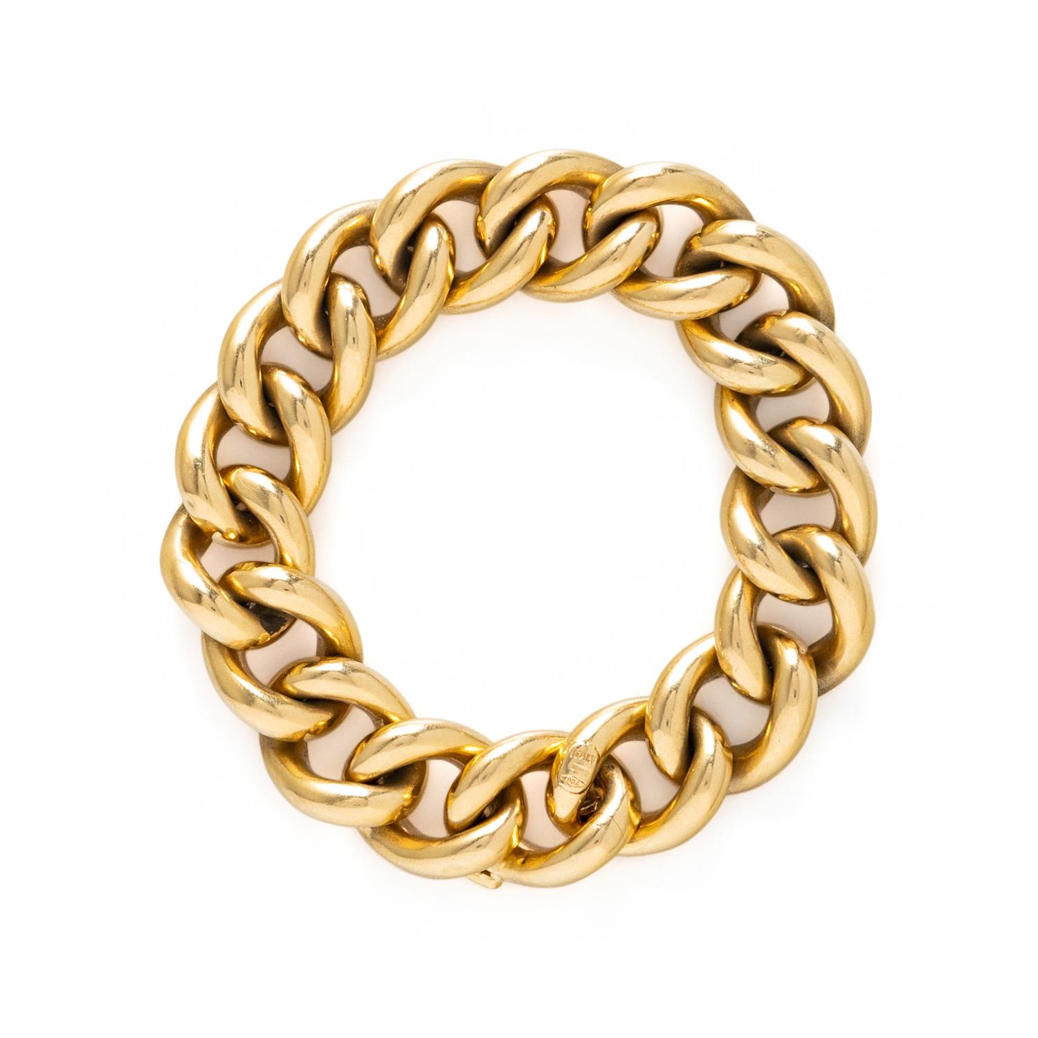 YELLOW GOLD CURB LINK BRACELET