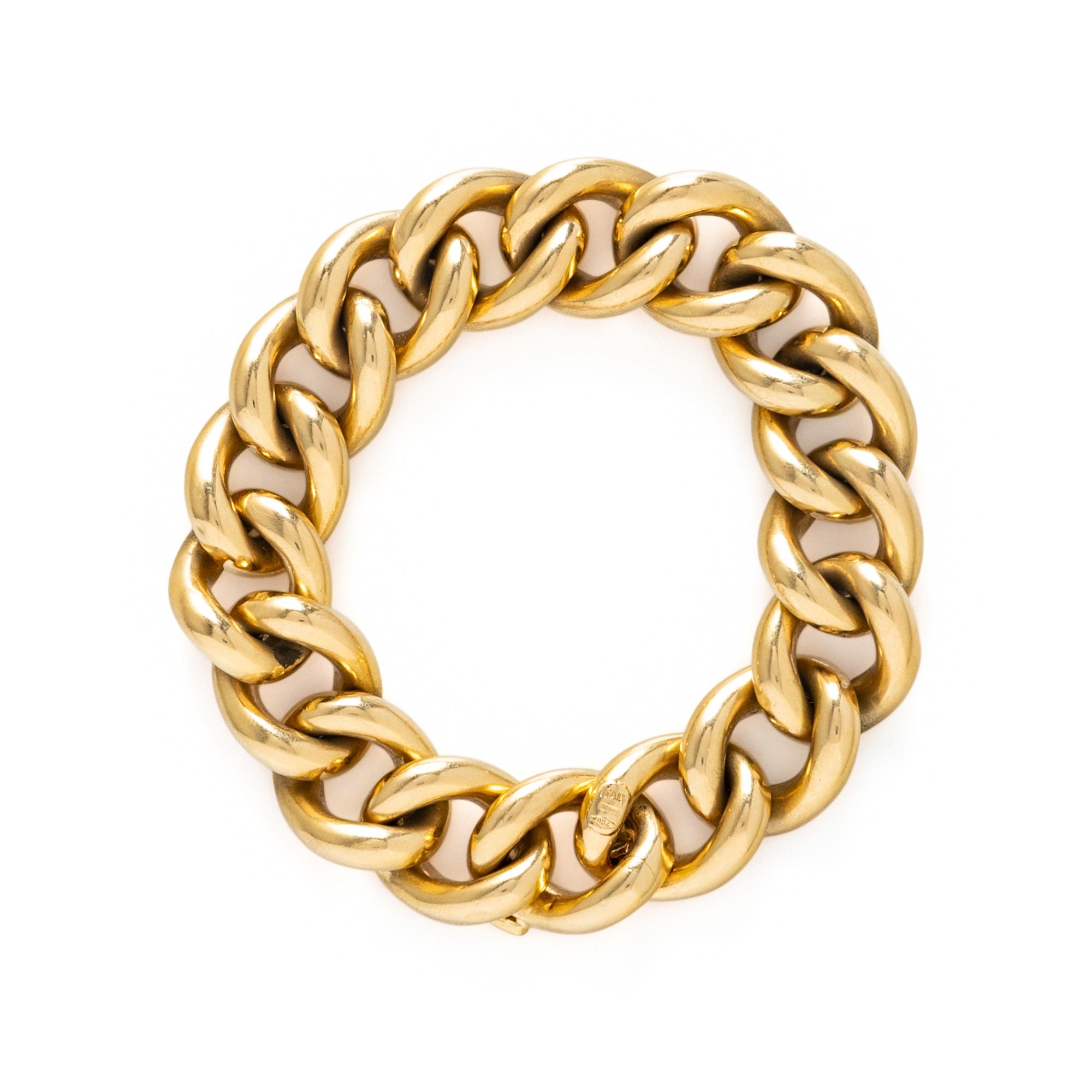 YELLOW GOLD CURB LINK BRACELET