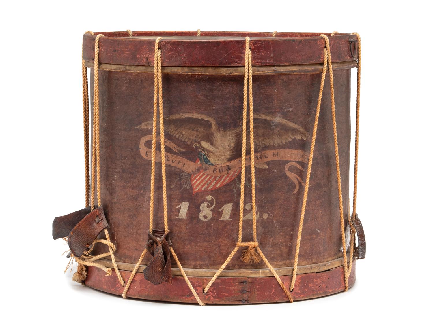 A War of 1812 Painted Militia Drum