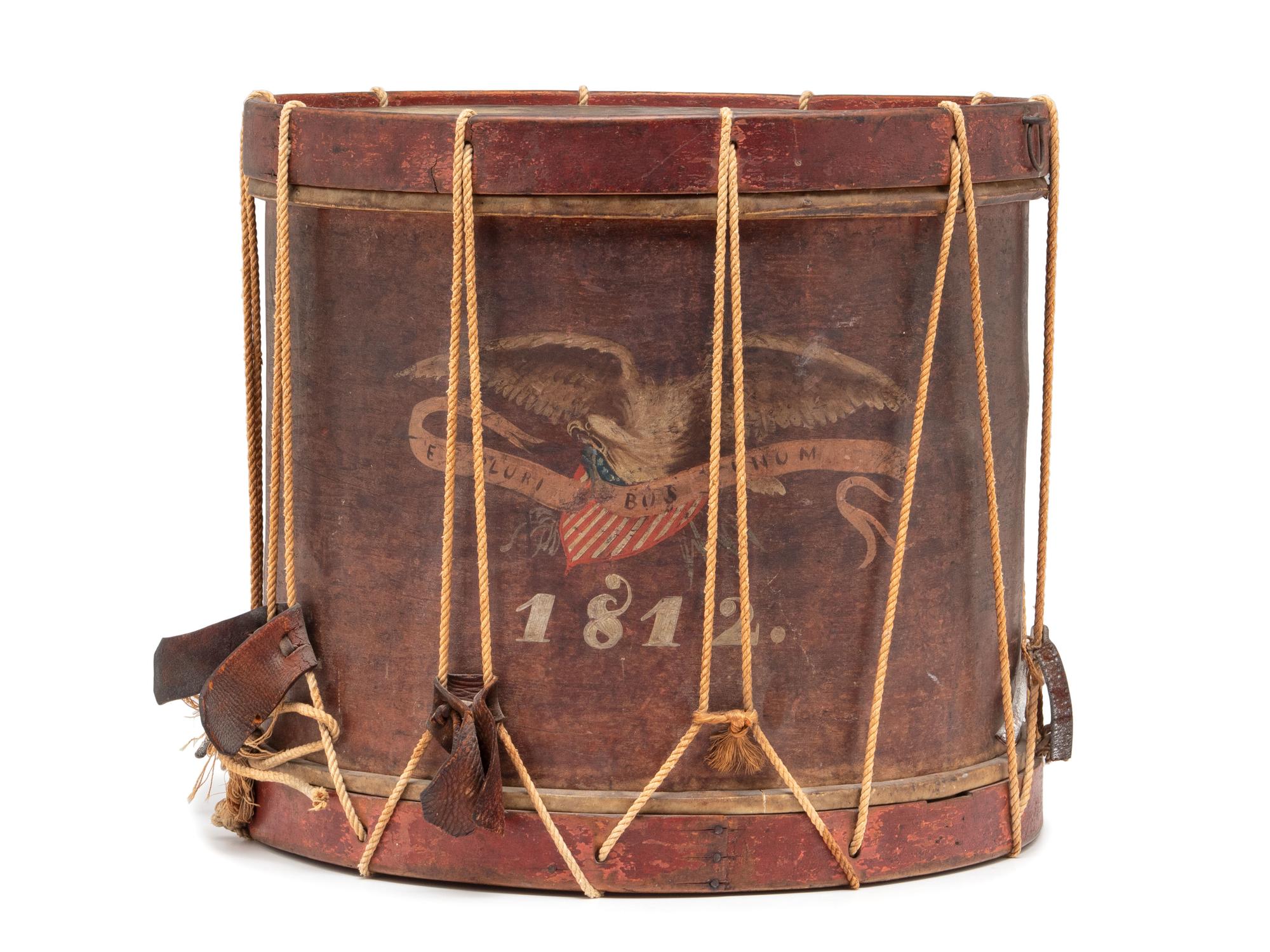 A War of 1812 Painted Militia Drum