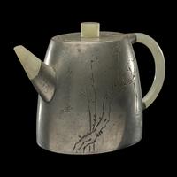 A Chinese Jade and Pewter Teapot