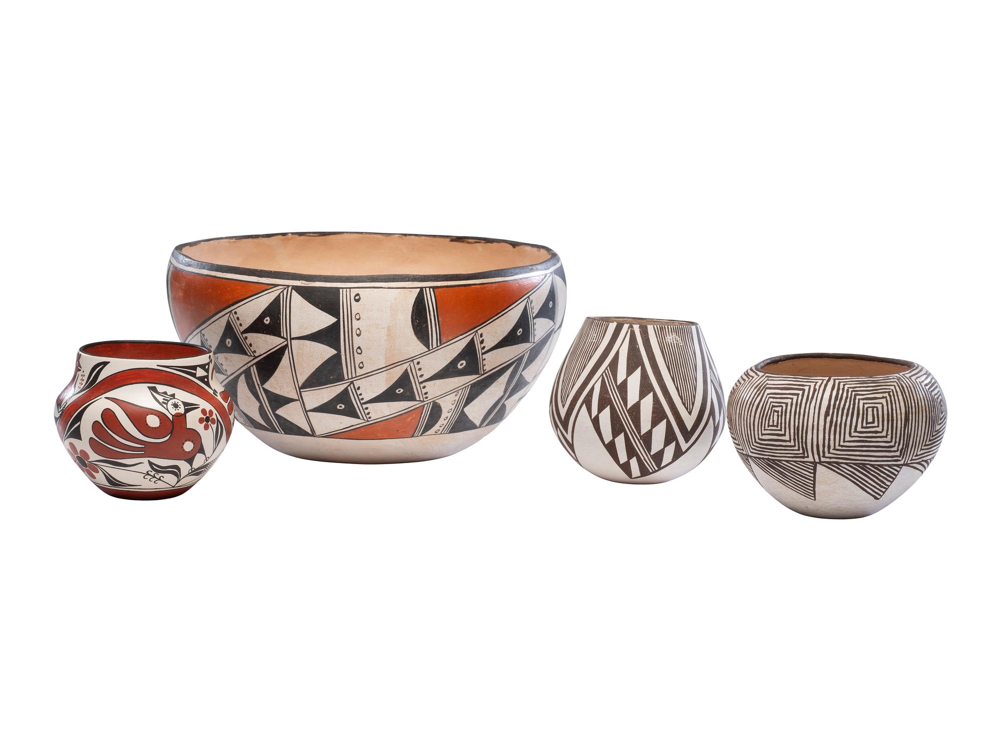 Collection of Acoma Pottery Jars