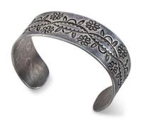 Navajo Stamped Silver Cuff Bracelet