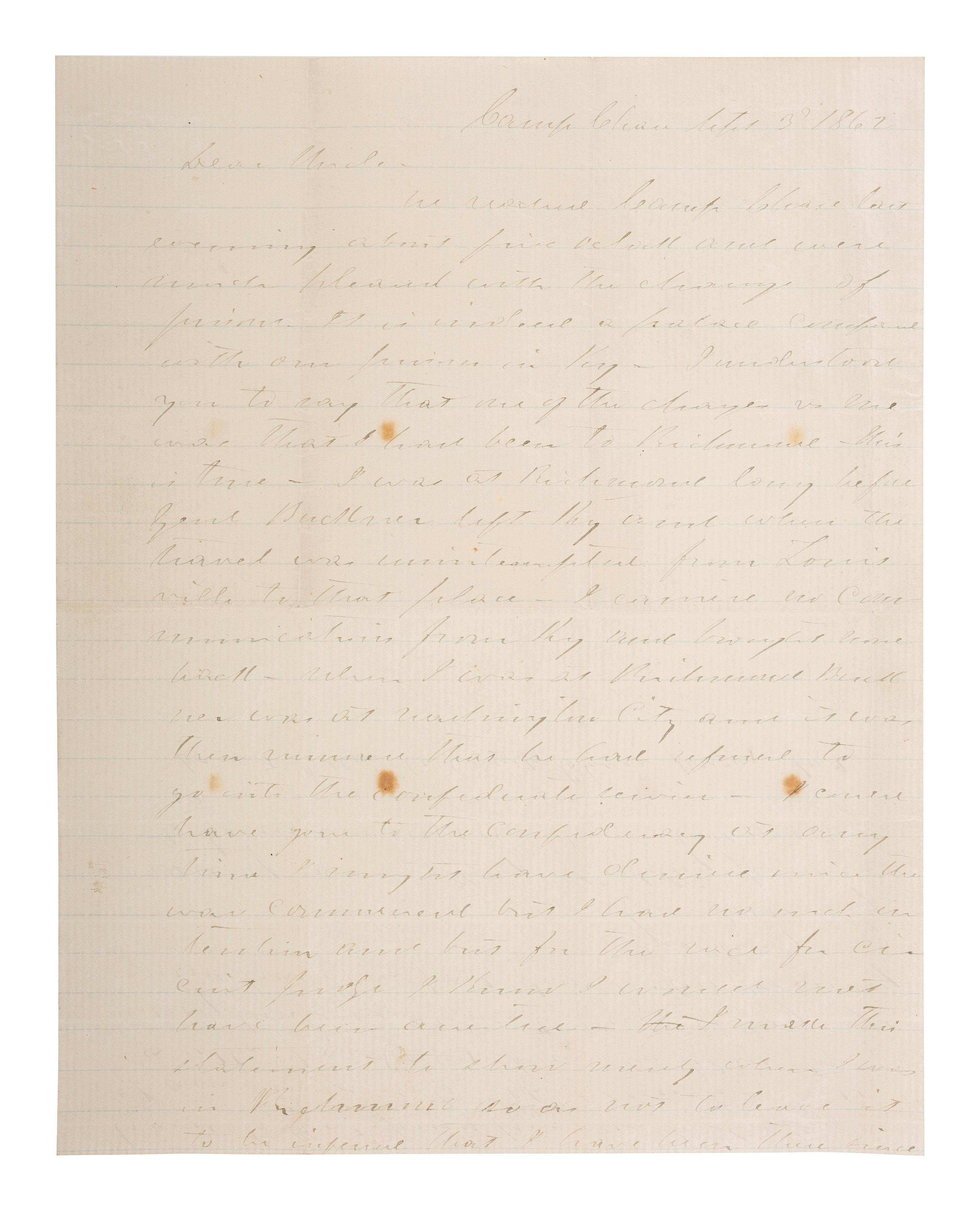 [CIVIL WAR]. Archive of 16 letters to Judge James Pryor, including some from Judge William S. Pryor.