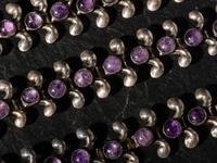 Taxco Silver and Amethyst Link Bracelets