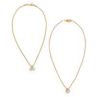 Two Yellow Gold and Diamond Anklets