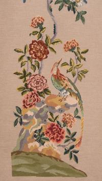 A Needlepoint-Inset Three-Panel Screen