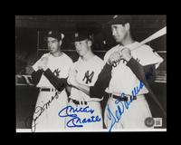 A Joe DiMaggio, Mickey Mantle and Ted Williams Triple Signed Autograph Photograph (Beckett Authentication Services Letter),