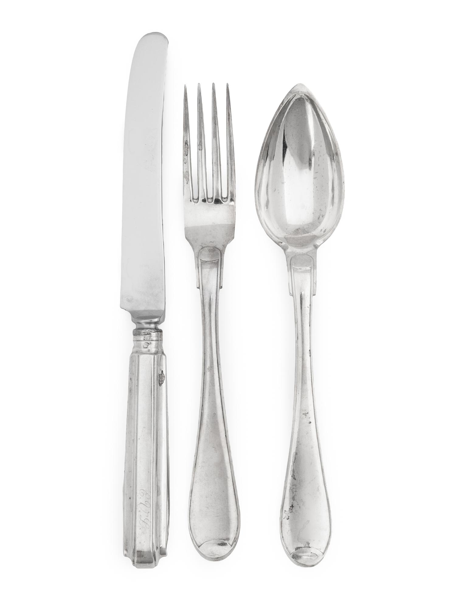 An Italian Silver Flatware Service
