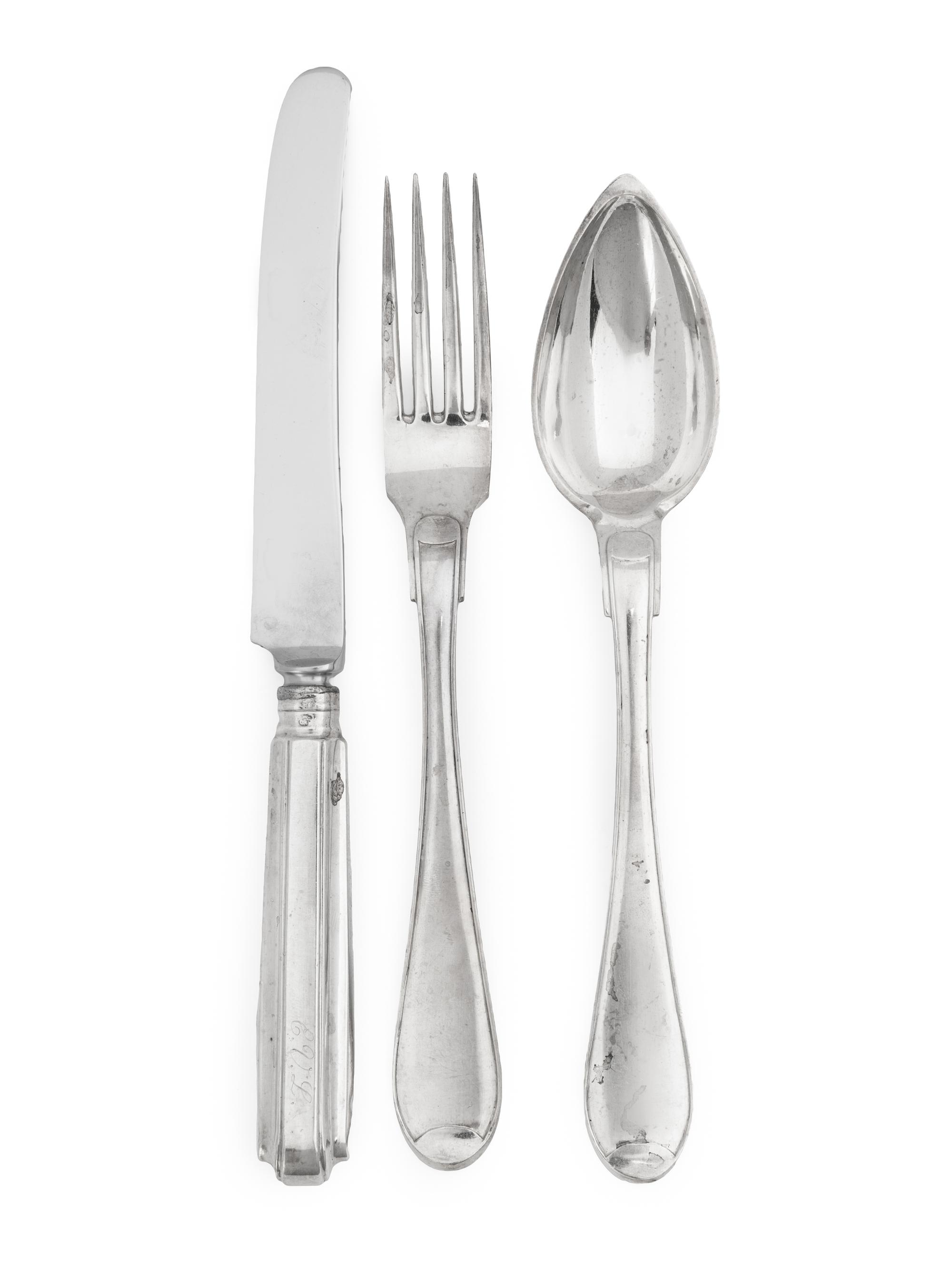 An Italian Silver Flatware Service