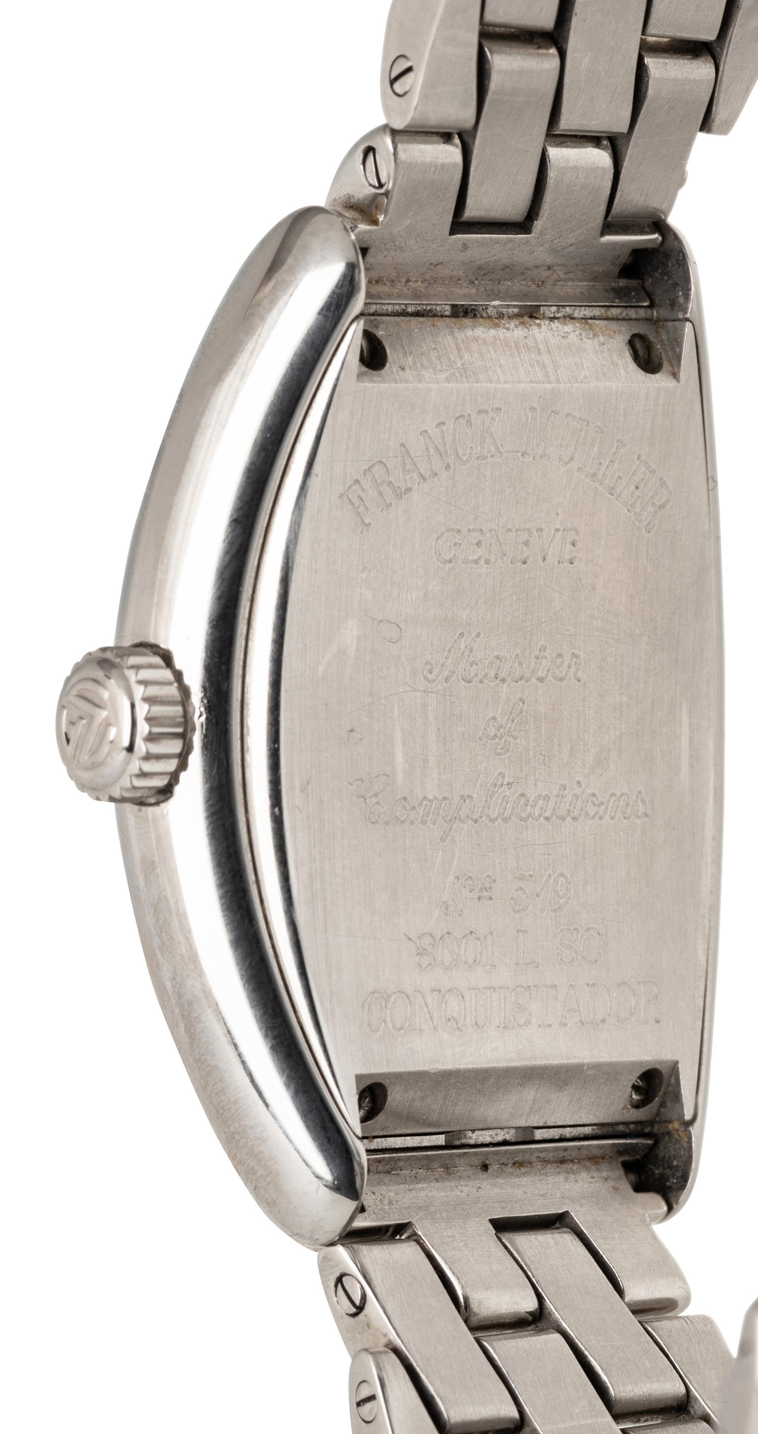 FRANCK MULLER, REF. 8001 L SC STAINLESS STEEL 'CONQUISTADOR' WATCH