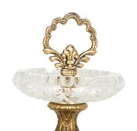 A Continental Gilt Bronze and Cut Glass Smoking Stand — 20th Century