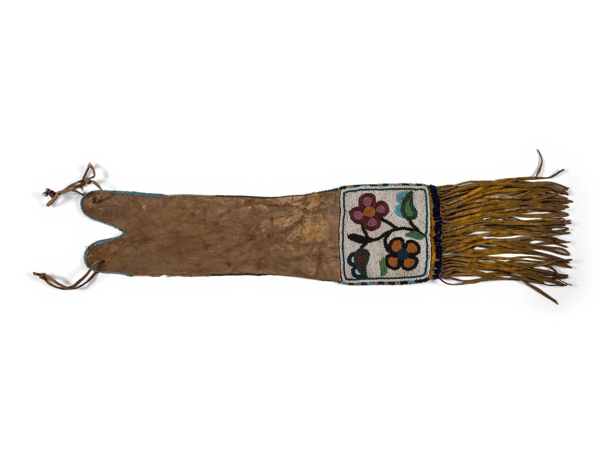 Cree Beaded Hide Tobacco Bag