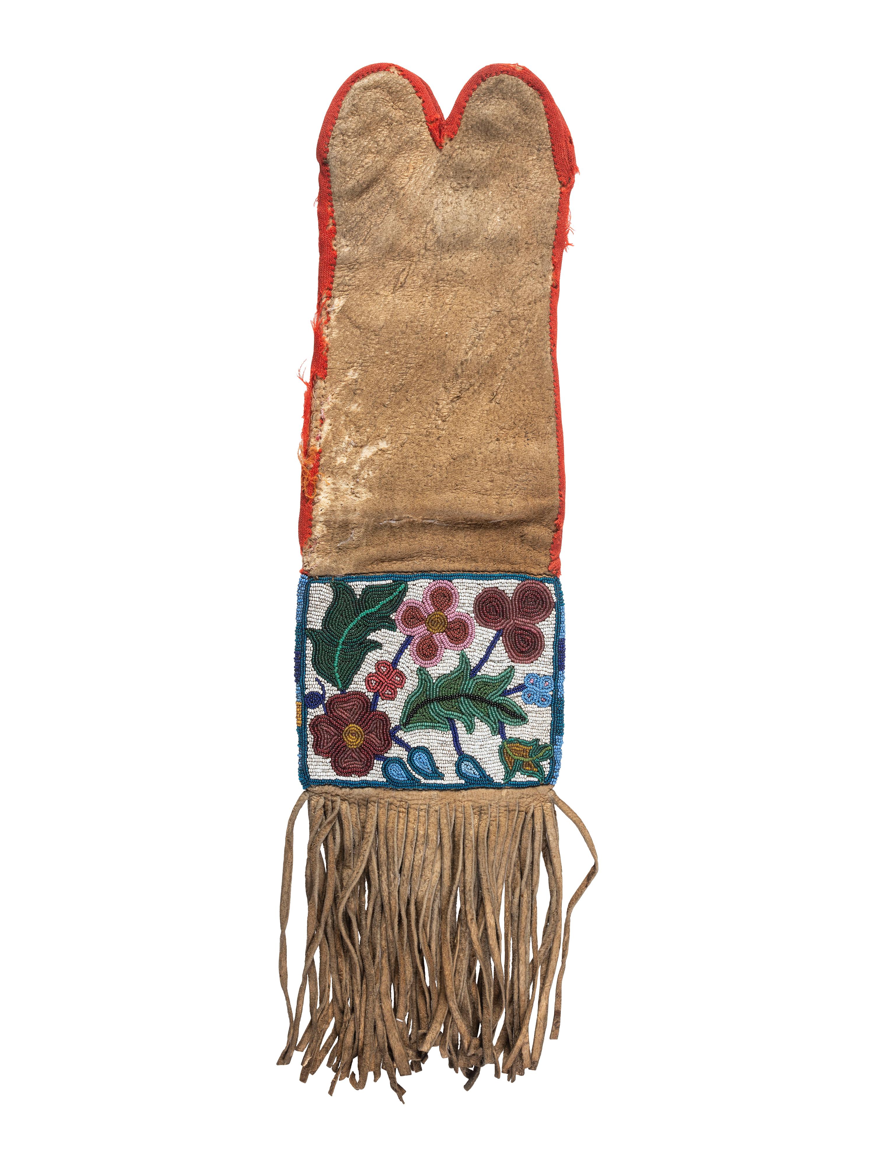 Cree Beaded Hide Tobacco Bag