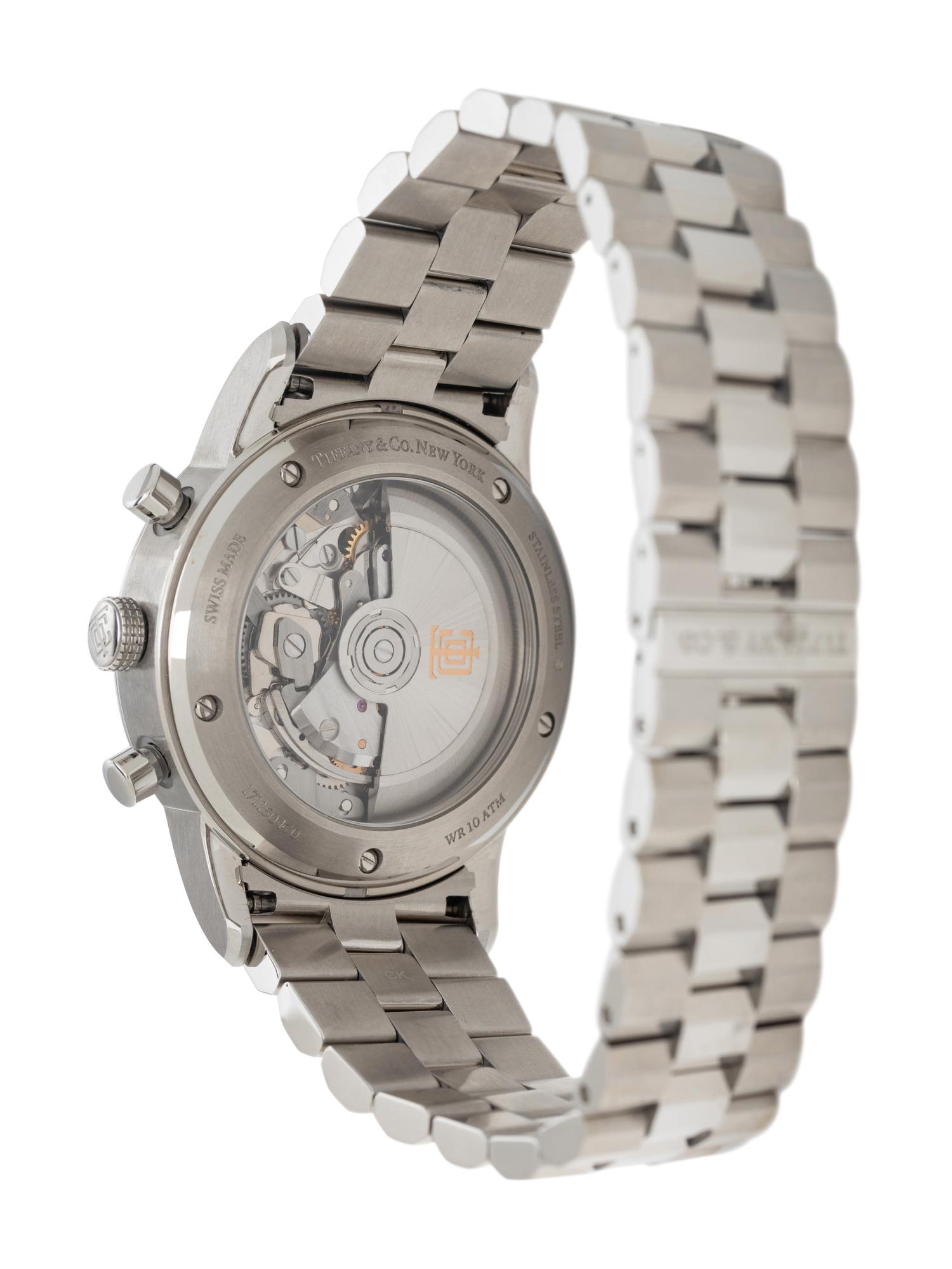 TIFFANY & CO., STAINLESS STEEL 'CT60' CHRONOGRAPH WATCH