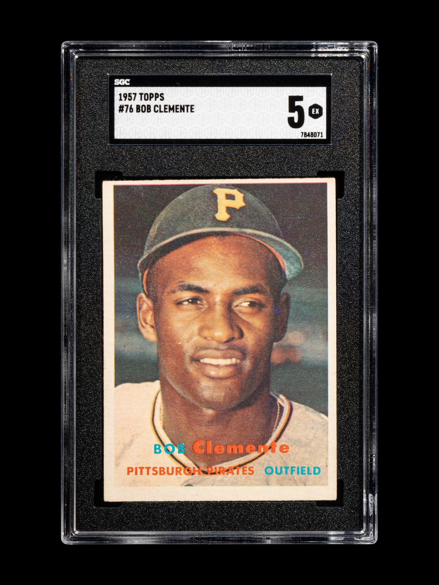 A 1957 Topps Roberto Clemente Baseball Card No. 76 (SGC 5 EX)