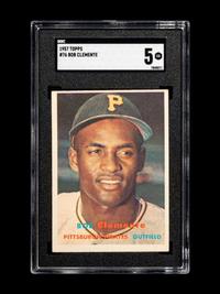A 1957 Topps Roberto Clemente Baseball Card No. 76 (SGC 5 EX)