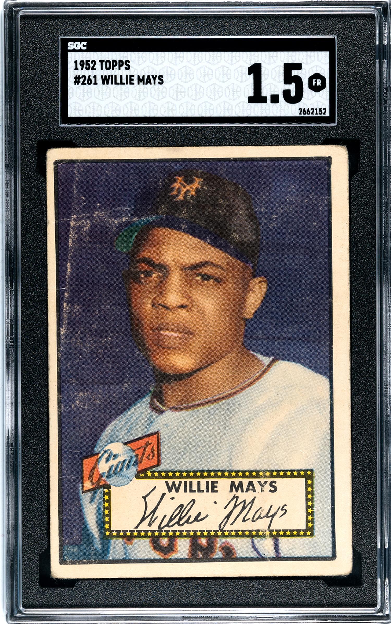 A 1952 Topps Willie Mays Rookie Baseball Card No. 261 (SGC 1.5)