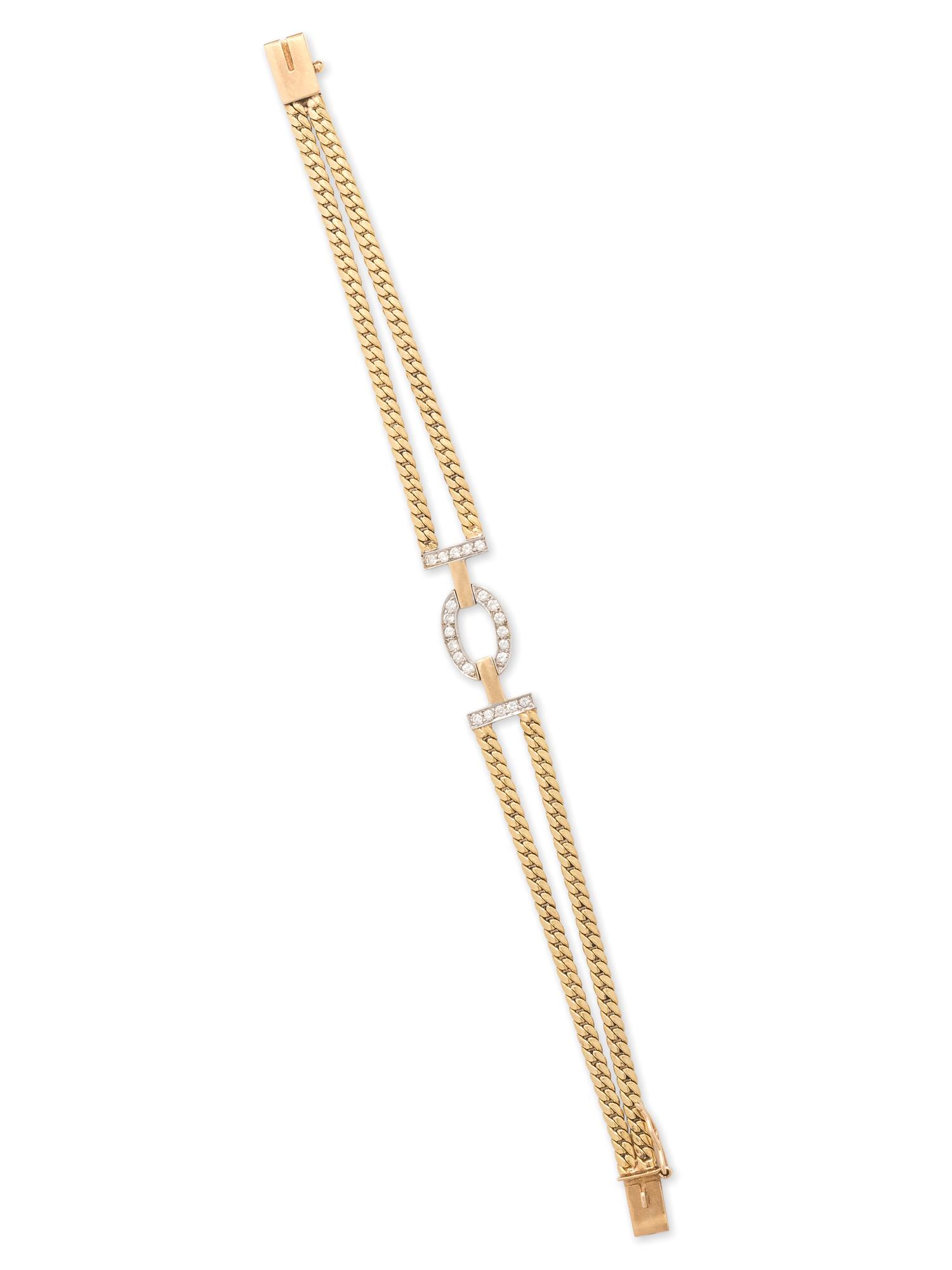BICOLOR GOLD AND DIAMOND BRACELET